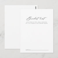 Chic Calligraphy Silver Wedding Bucket List Cards