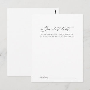 Chic Calligraphy Silver Wedding Bucket List Cards Postkarte