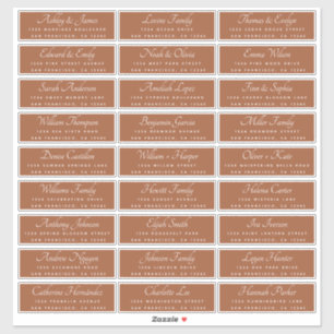 Chic Calligraphy Terracotta Guest Address Labels