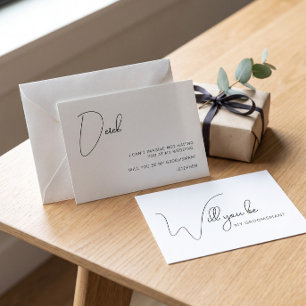 Chic Calligraphy Trauzeuge Vorschlagskarte Dankeskarte