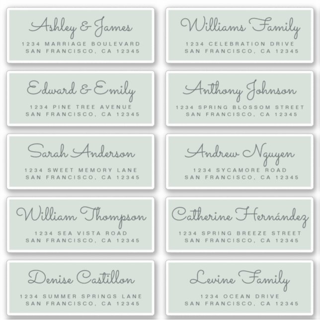 Chic Calligraphy Wedding Guest Address Labels (Vorderseite)