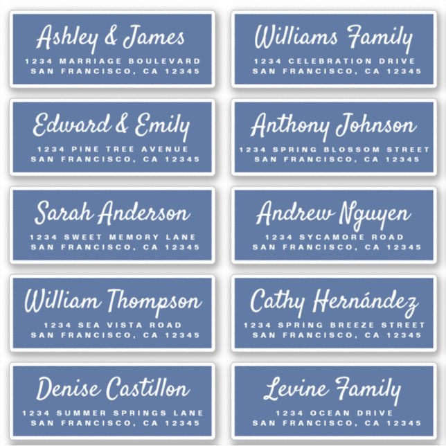 Chic Calligraphy Wedding Guest Address Labels (Vorderseite)