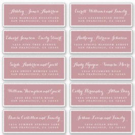 Chic Calligraphy Wedding Guest Address Labels