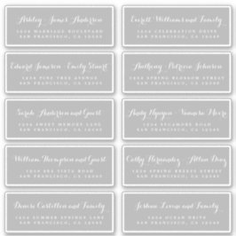 Chic Calligraphy Wedding Guest Address Labels