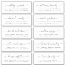 Chic Calligraphy Wedding Guest Address Labels