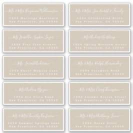 Chic Calligraphy Wedding Guest Address Labels