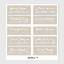Chic Calligraphy Wedding Guest Address Labels