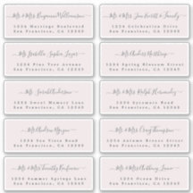 Chic Calligraphy Wedding Guest Address Labels
