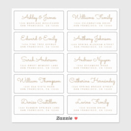 Chic Calligraphy Wedding Guest Address Labels