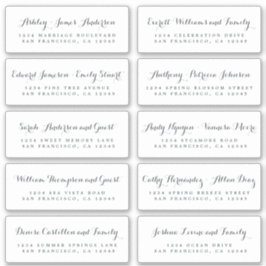 Chic Calligraphy Wedding Guest Address Labels