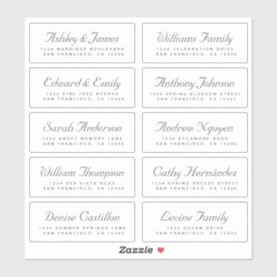 Chic Calligraphy Wedding Guest Address Labels