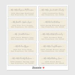 Chic Calligraphy Wedding Guest Address Labels