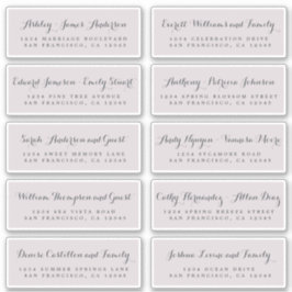 Chic Calligraphy Wedding Guest Address Labels