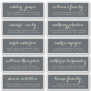 Chic Calligraphy Wedding Guest Address Labels
