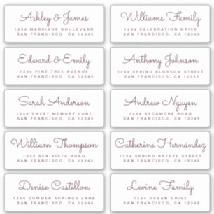 Chic Calligraphy Wedding Guest Address Labels