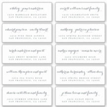 Chic Calligraphy Wedding Guest Address Labels
