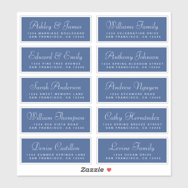 Chic Calligraphy Wedding Guest Address Labels (Blatt)