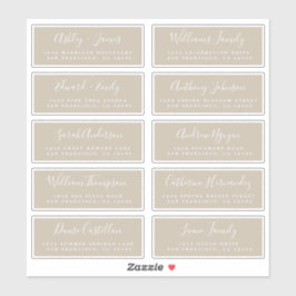 Chic Calligraphy Wedding Guest Address Labels