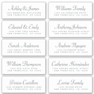 Chic Calligraphy Wedding Guest Address Labels