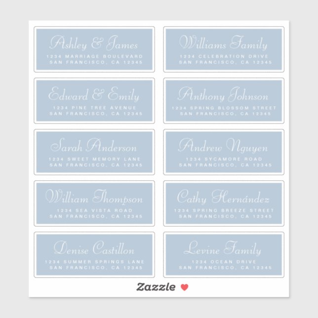 Chic Calligraphy Wedding Guest Address Labels (Blatt)
