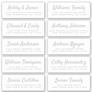 Chic Calligraphy Wedding Guest Address Labels