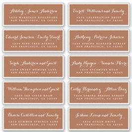 Chic Calligraphy Wedding Guest Address Labels