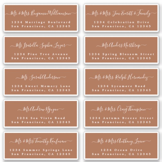 Chic Calligraphy Wedding Guest Address Labels (Vorderseite)