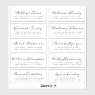 Chic Calligraphy Wedding Guest Address Labels