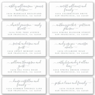 Chic Calligraphy Wedding Guest Address Labels