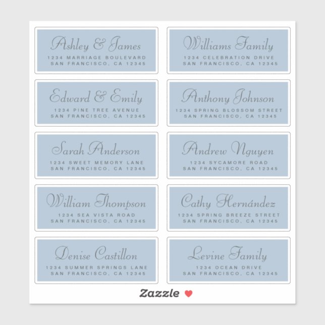 Chic Calligraphy Wedding Guest Address Labels (Blatt)