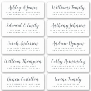 Chic Calligraphy Wedding Guest Address Labels