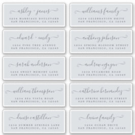 Chic Calligraphy Wedding Guest Address Labels