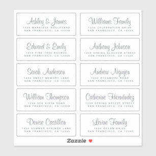 Chic Calligraphy Wedding Guest Address Labels
