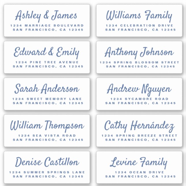 Chic Calligraphy Wedding Guest Address Labels (Vorderseite)