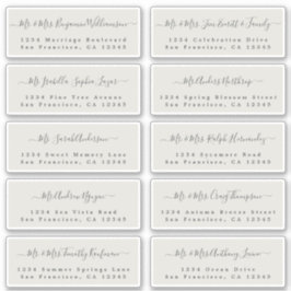 Chic Calligraphy Wedding Guest Address Labels