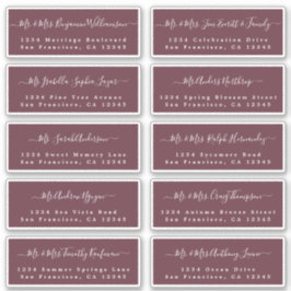 Chic Calligraphy Wedding Guest Address Labels