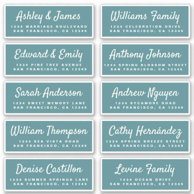 Chic Calligraphy Wedding Guest Address Labels (Vorderseite)