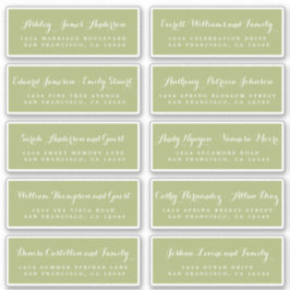 Chic Calligraphy Wedding Guest Address Labels