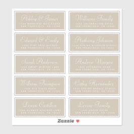 Chic Calligraphy Wedding Guest Address Labels