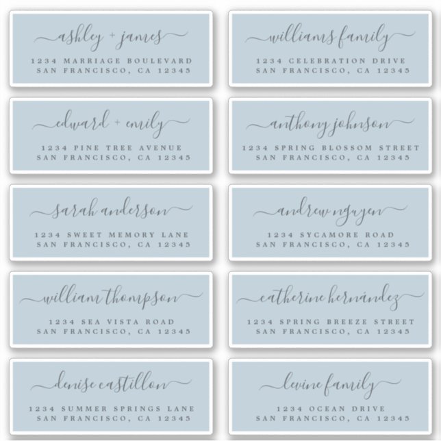 Chic Calligraphy Wedding Guest Address Labels (Vorderseite)
