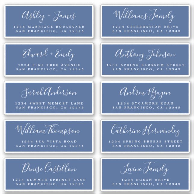 Chic Calligraphy Wedding Guest Address Labels (Vorderseite)