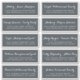 Chic Calligraphy Wedding Guest Address Labels