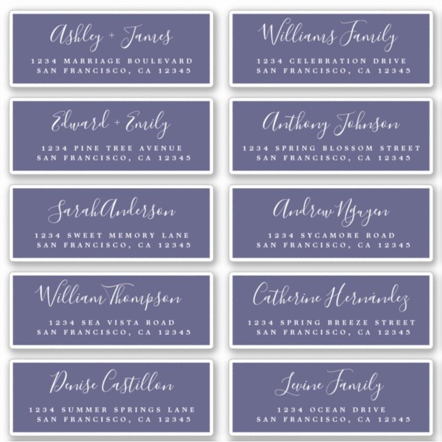 Chic Calligraphy Wedding Guest Address Labels (Vorderseite)