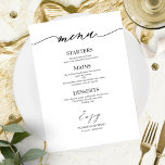 Chic Calligraphy Wedding Menu Card für Plate Menükarte<br><div class="desc">Eine schicke Kalligraphy Wedding Menu Card. I do offer a free customisation service,  if you have any anfragen or special requests,  please feel free to contact me.</div>