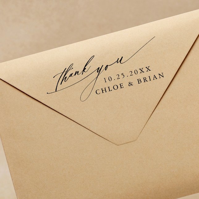 Chic Calligraphy Wedding Vielen Dank Gummistempel (Von Creator hochgeladen)