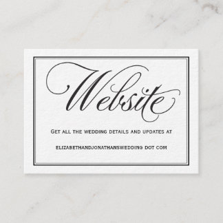 Chic Calligraphy Wedding Website Information Card Begleitkarte