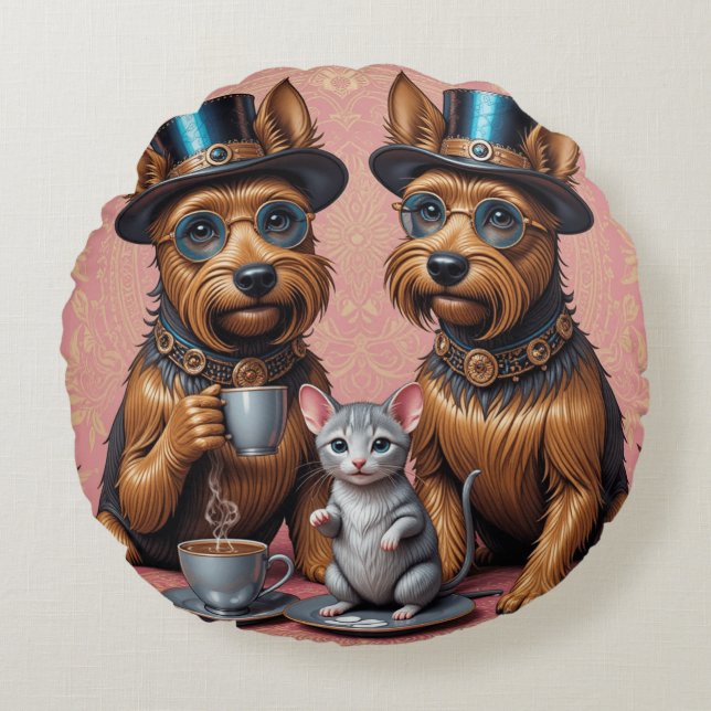 Chic Canine Companies Rundes Kissen (Vorderseite)