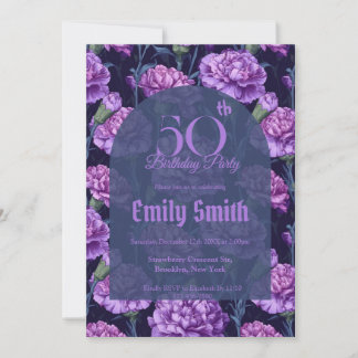 Chic Carnation Sparkle Custom Birthday Einladung