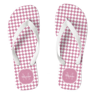 Chic Cashmere-Rose für mit Monogramm Namen überprü Flip Flops