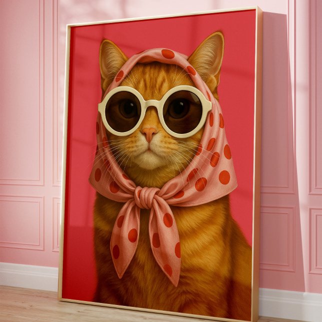 Chic Cat Funny Aesthetic Wall Art Print  Poster (Von Creator hochgeladen)